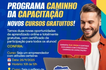 Novos cursos gratuitos no Programa Caminho da Capacitação!
