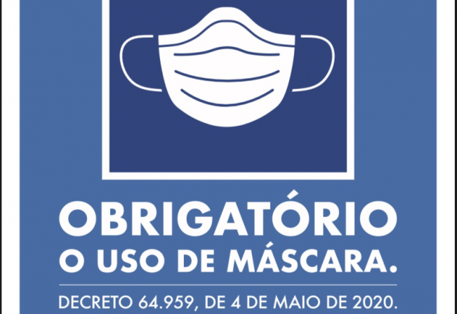 Obrigatório o uso de máscara